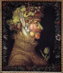 A nyár. Allegoria az évszakokról. Giuseppe Arcimboldo (1527-1593) festménye. Musee du Louvre