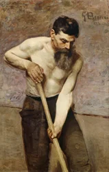 Árokásó, Giuseppe Bertini (1825-1898), olaj, vászon
