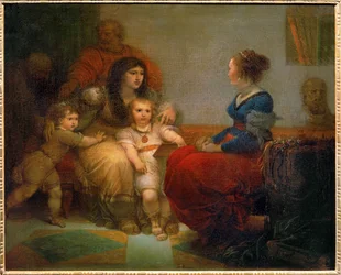Cornelie, mere des Gracques - Cornelia, a Gracchiak anyja fiaival, Tiberiusszal és Gaiusszal, valamint lányával, Semproniával ...