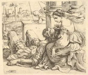 Delila sámsoni hajjal és egy ollóval, 1620-30.