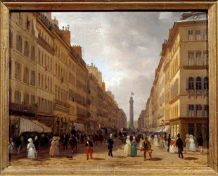Giuseppe Canella (1788-1847) festménye a párizsi rue de la Paix utcáról 1830 V. 0,31x0,16 m Párizs, Musee Carnavalet - Kilátás a párizsi Rue de la Paix-ra. Giuseppe Canella (1788-1847) festménye