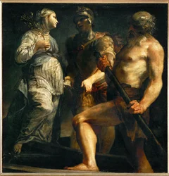 Aeneas, a Sibylla és Charon (festmény vászonra)