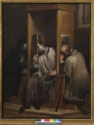 Nepomuki Szent János gyónást hallgat Cseh királynőjétől, 1729-41