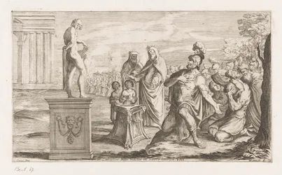Aeneas felajánlja Apollónak Coelicolus király megöl egy bikát a tengerparton (cím a tárgyon) Omzwervingen van Aeneas (sorozat címe) L
