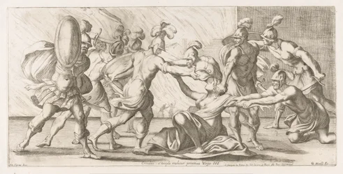 Görög sleuren Cassandra uit de tempel Haj: Priamea Virgo a templomhoz húzódik (cím a tárgyon) Omzwervingen van Aeneas (sorozat címe) L