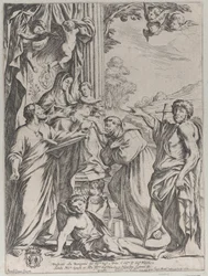 A három szenttel trónoló Szűz, 1668.