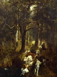 Legeltetés Fontainebleau-ban, Giuseppe Palizzi (1812-1888).