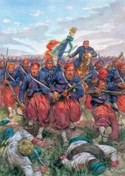 1859-es olaszországi hadjárat (második olasz függetlenségi háború): III. Napóleon francia hadseregének zoolferinói csatában 1859. június 24-én a zoolferinói csata során - Második olasz függetlenségi háború (francia-osztrák háború, osztrák-szardíniai háború