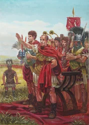 Jules Cesar tiszteleg győztes serege előtt...