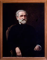 Giuseppe Verdi (1813-1901) olasz zeneszerző portréja. Bologna, Polgári Zenei Múzeum