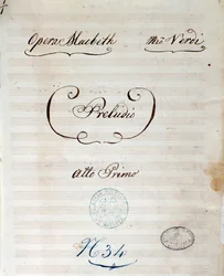 Giuseppe Verdi Macbeth-operájának eredeti kottájának első oldala