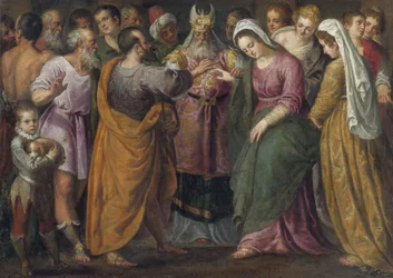 Le mariage de Marie et Joseph – Mária és József házassága par Salviati, Giuseppe (1520-1575). Olaj, vászon, méret: 116,8x164, , Magángyűjtemény