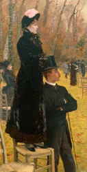 Giuseppe de Nittis (1846-1884) Auteuil versenyeken, olaj, vászon