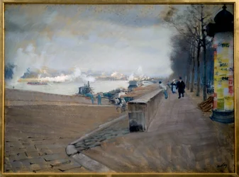 La Seine Párizsban. Giuseppe Nittis (1846-1884) festménye