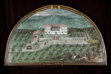 Kilátás a Villa La Peggióra Firenze közelében, Olaszországban (Tempera