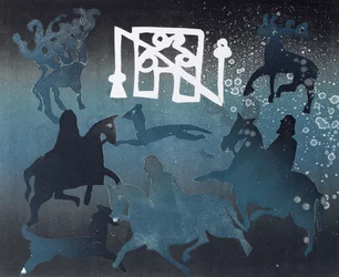 Piktikus vadászjelenet I, 1995 (monotípia)