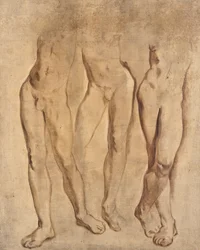 Három tanulmány egy férfi aktról, c. 1923-24 (olaj, vászon)