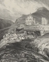 A Saint-Nectaire-templom külső apszisa, 1831.