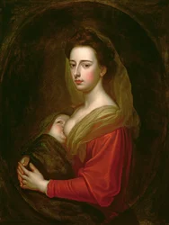 Lady Mary Boyle (1566-1673) és fia, Charles Boyle (1720) portréja (olaj, vászon, festett oválisban)