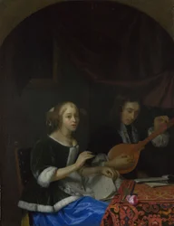 Egy éneklő nő és egy citromos férfi, kb. 1665-1667