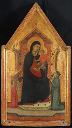 Madonna és két adományozóval trónolt gyermek, 1315-30.