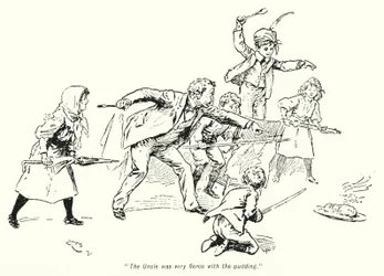 Illusztráció: A kincskeresők története, E Nesbit (litho)