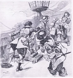 Von Tromp halála 1653. július 31-én, illusztráció a brit csaták szárazföldön és tengeren, 1915-ből