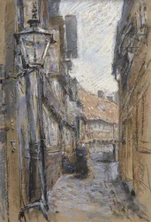 Teilfeld utca, 1890 (pasztell a kártyán)