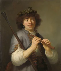 Rembrandt pásztorként bottal és fuvolával, 1636