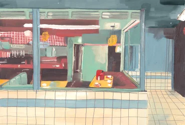 Diner, 2012 (olaj, papír)