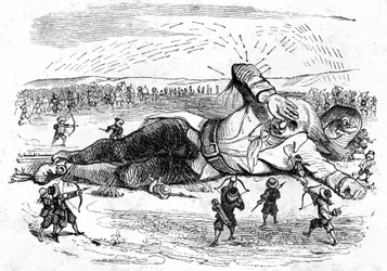 Illusztráció a Jonathan Swift által írt Gulliver utazásaihoz