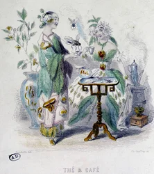 „Tea és kávé” allegóriája, Grandville, sd. 19. század