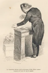 A kaméleon kijelenti, hogy boldog és büszke arra, hogy mindenki véleményét képviseli, mint mindig. A miniatűröket JJ Granville illusztrálta. Caque aláírásával ellátott metszet a "Parlamenti összefoglaló" című prológusban, amelyet PJ Stahl írt a "Scenes de 