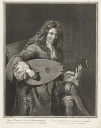 Charles Mouton (kb. 1626-1710) zeneszerző portréja