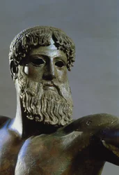 Poszeidón feje, Kr. e. 460-450 körül, az 111367-es bronz részlete