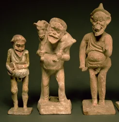 Színészek és színésznők szobrai, hellenisztikus, Kr.e. 325-50. terrakotta részlet, 107996