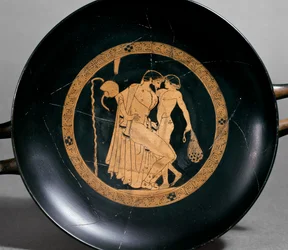 Piros figura pohár (kerámia)