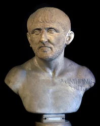 Athéni Agathon (Kr. e. 448-400), drámaíró mellszobra.