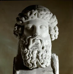 Platón görög filozófus mellszobra (Kr. e. 428-348), márványszobor, Róma, Capitoliumi Múzeumok