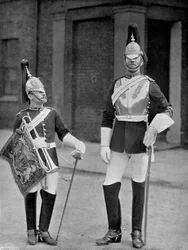 A Royal Horse Guard katona és trombitása, 1896.