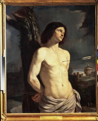 "Szent Sebastian" Giovanni Francesco Barbieri Il Guercino (Le Guerchin) festménye (1591-1666)