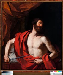 Uticai Cato (Marcus Porcius Cato Uticensis vagy Ifjabb Cato) (Kr. e. 95-46), római politikus (Cato Uticensis) öngyilkossága (Cato öngyilkossága). Uticában bezárva, Marcus Porcius Cato Uticensis, az Ifjabb Catónak nevezett római politikus (Kr. e. 95-46)