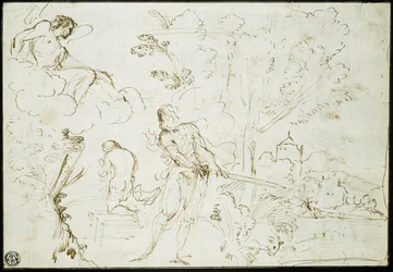 Izsák feláldozása (recto); Jákob álma (verso)
