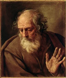 Szent József portréja. Guido Reni, az úgynevezett Il Guido (1575-1642) festménye, 1640-1642. Méret: 65 x 53 cm. Róma, Galleria Nazionale d