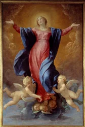 Guido Reni A Szűz mennybemenetele című festménye, az Útmutató (1575-1642) 1637 V. 2,42x1,6 m Lyon, Musee des Beaux Arts