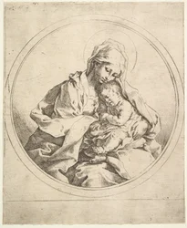 Madonna és a gyermek a körben.