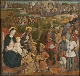 The Adoration of the Magi – The Adoration of the Magi, szerző: Cozzarelli, Guidoccio di Giovanni (1450-1517). Tempera és olaj, vászon. Méretei: 168x176 cm. Stockholmi Nemzeti Múzeum