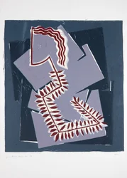 Woman With Fern Nº1, 2019 (linocut)