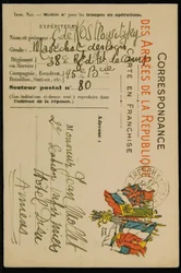 Jean Mollet autográf képeslap, 1915. szeptember 16-án