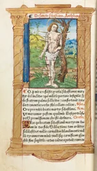 Nyomtatott Órakönyv (római használatban): fol. 102v, Szent Sebestyén